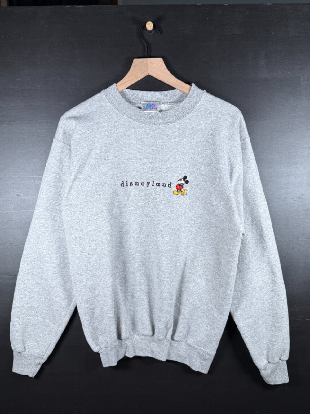 Disneyland Resort Vintage Grey Sweatshirt Embroidered